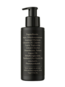 Back of Brayne & Co The Tone — Hydrating Self Tanner for Men bottle showing ingredient list and product claims